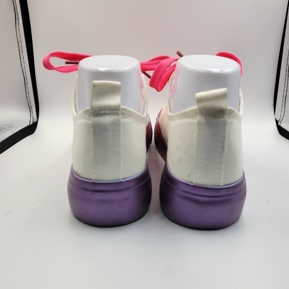 Olivia Miller Shoes Sneakers Gazelle White Canvas Colored Ombre Casual Womens 7 - Picture 3 of 10